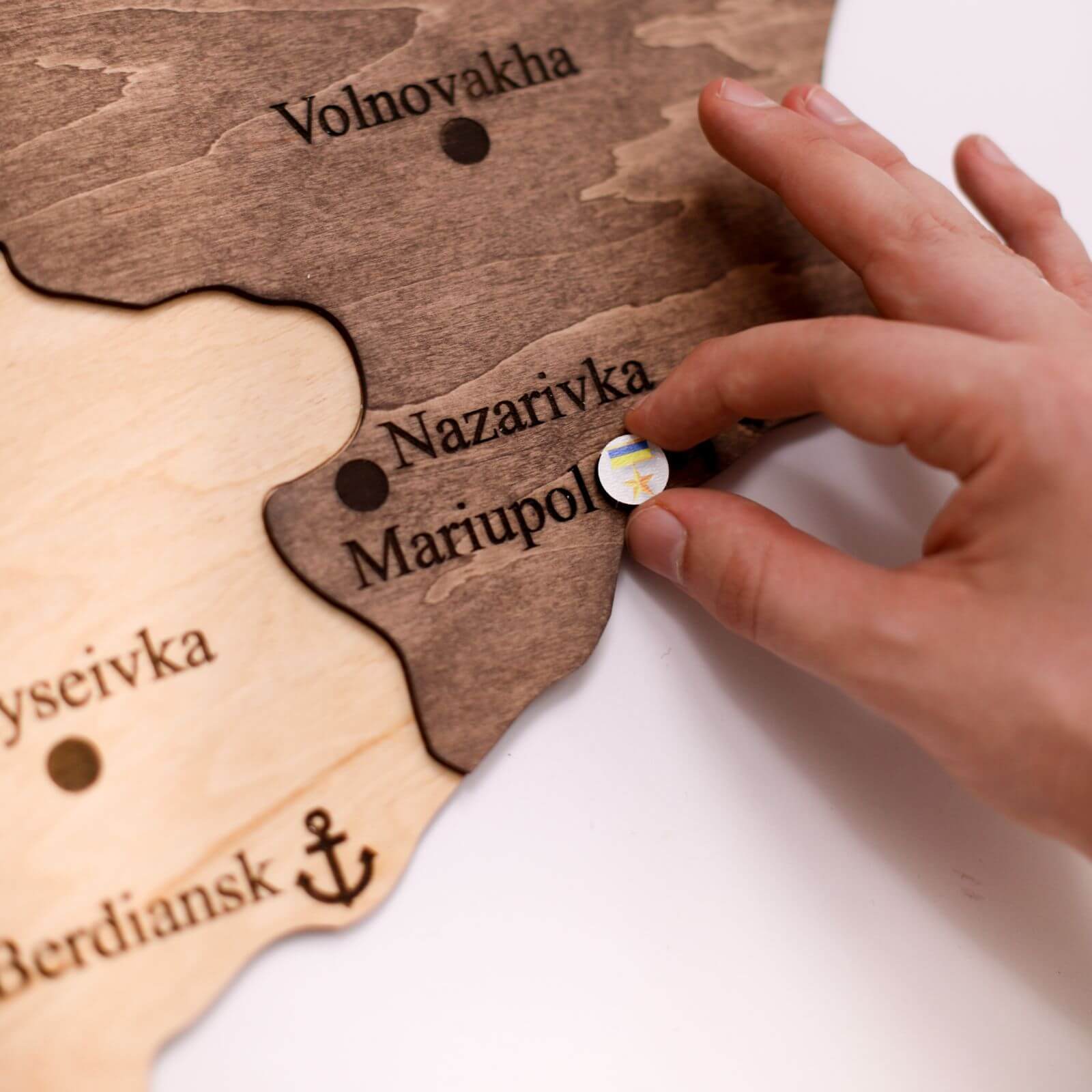 Wooden Map of Ukraine Multicolor Modern Wall Art Decor