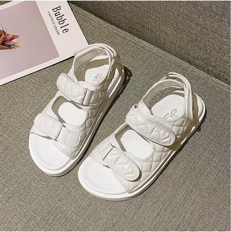 Women's Black Flat Hiking Sandals Sporty Adjustable Water Shoes