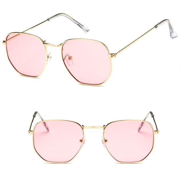Oversized Square Mirror Sunglasses with Metal Frame