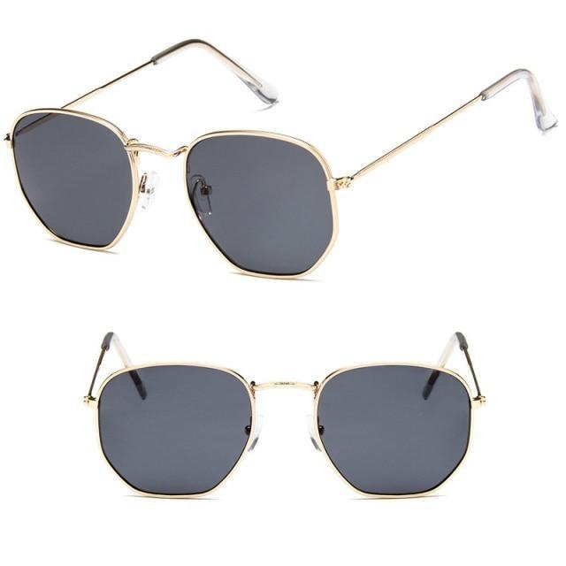 Oversized Square Mirror Sunglasses with Metal Frame