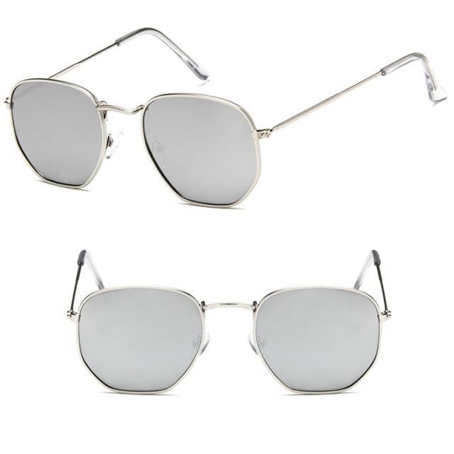 Oversized Square Mirror Sunglasses with Metal Frame