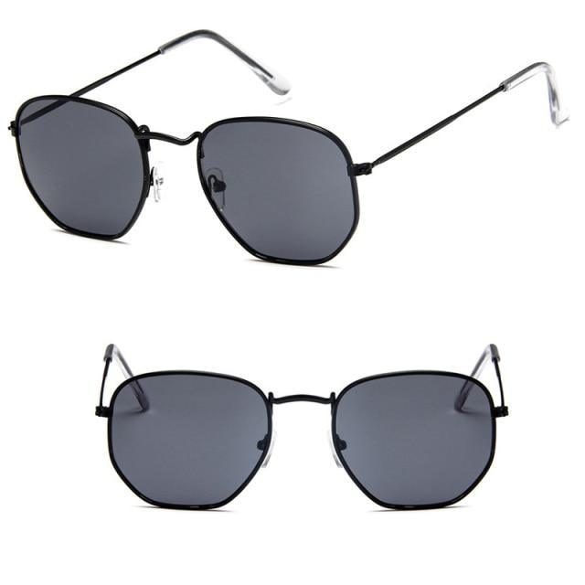 Oversized Square Mirror Sunglasses with Metal Frame