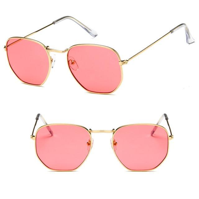 Oversized Square Mirror Sunglasses with Metal Frame