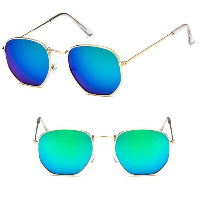 Oversized Square Mirror Sunglasses with Metal Frame