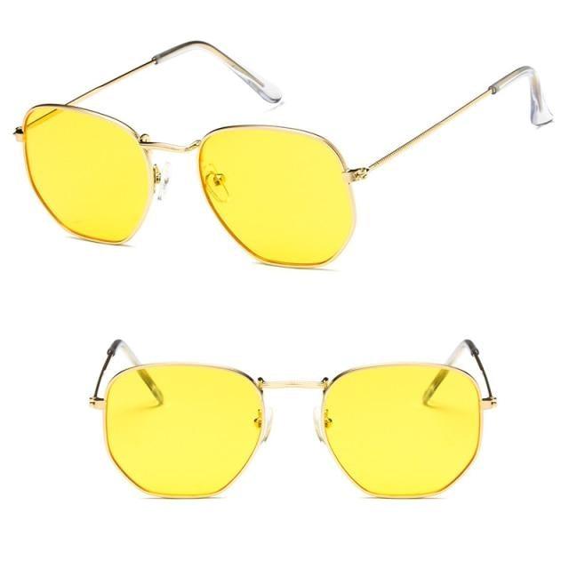 Oversized Square Mirror Sunglasses with Metal Frame