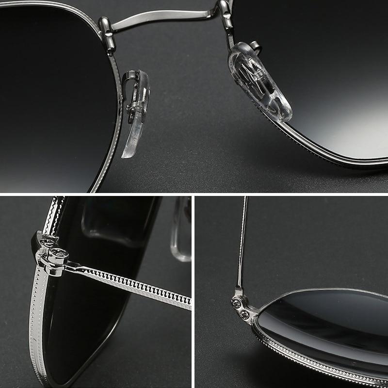 Oversized Square Mirror Sunglasses with Metal Frame