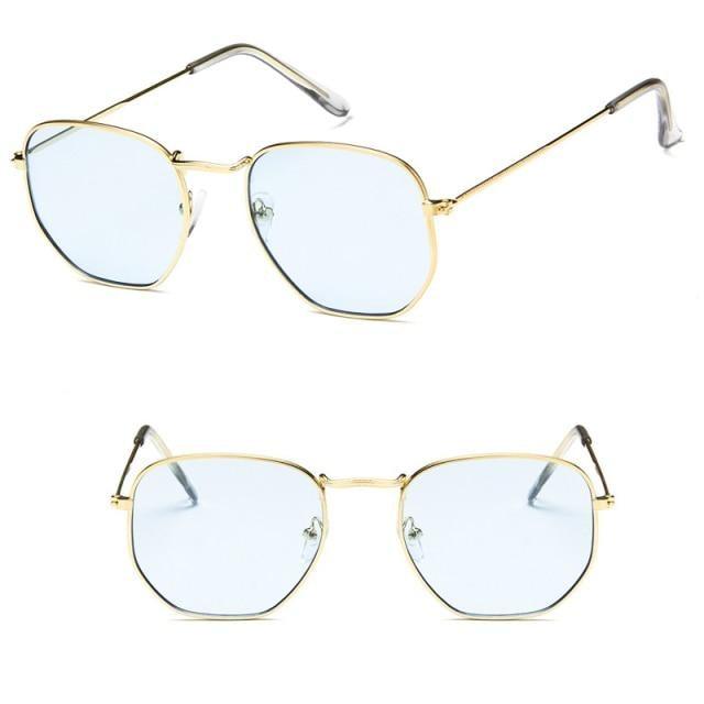 Oversized Square Mirror Sunglasses with Metal Frame