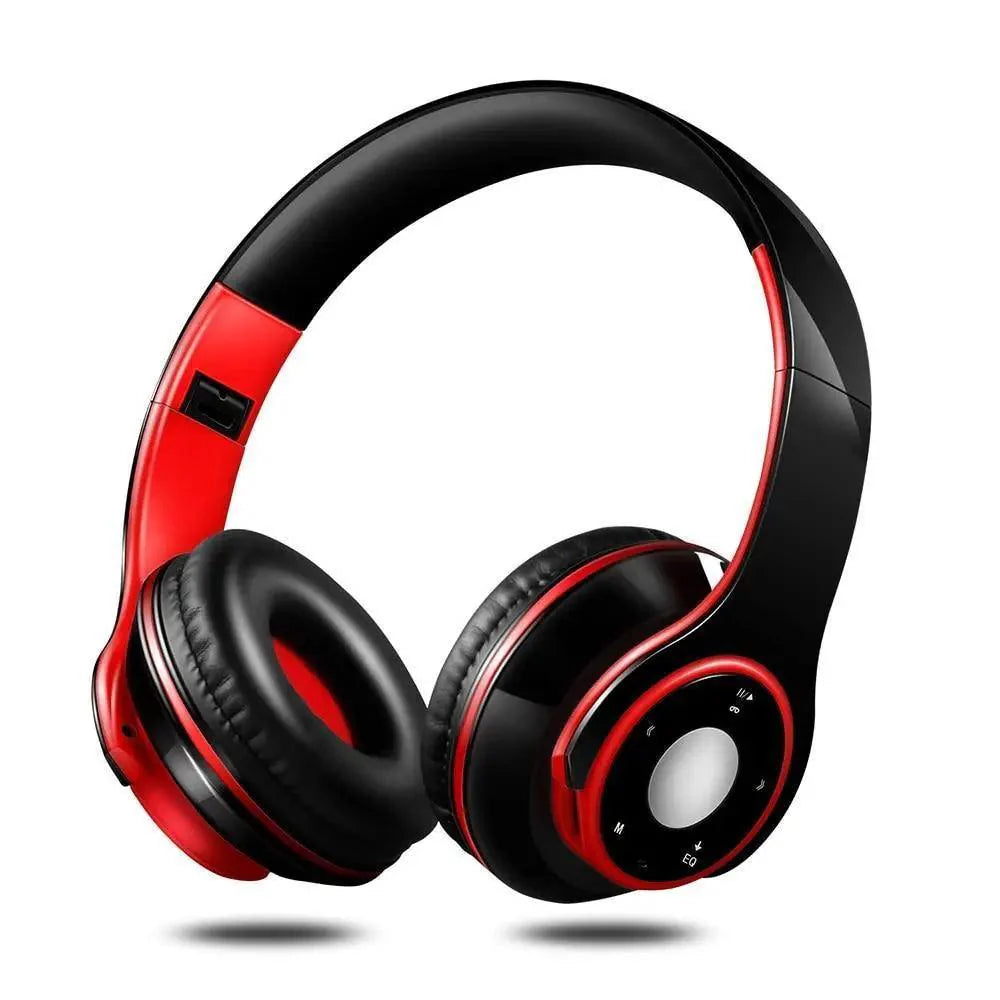 Foldable wireless Bluetooth headset with volume control and memory card support