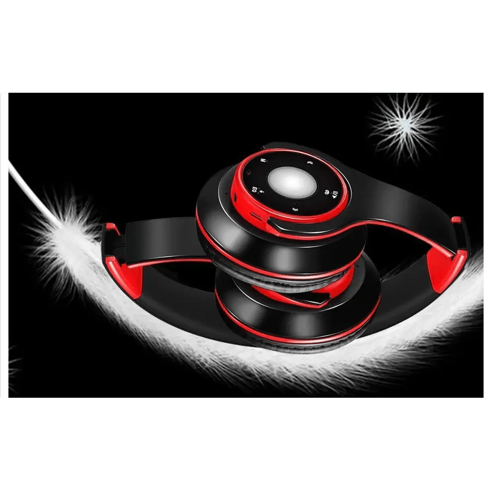 Bluetooth Foldable Headset with FM Radio, TF Card Slot & Mic