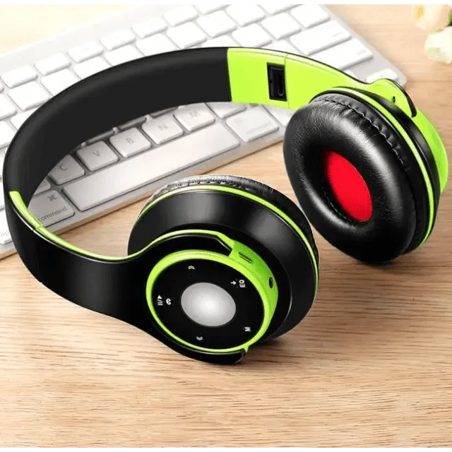 Bluetooth Foldable Headset with FM Radio, TF Card Slot & Mic