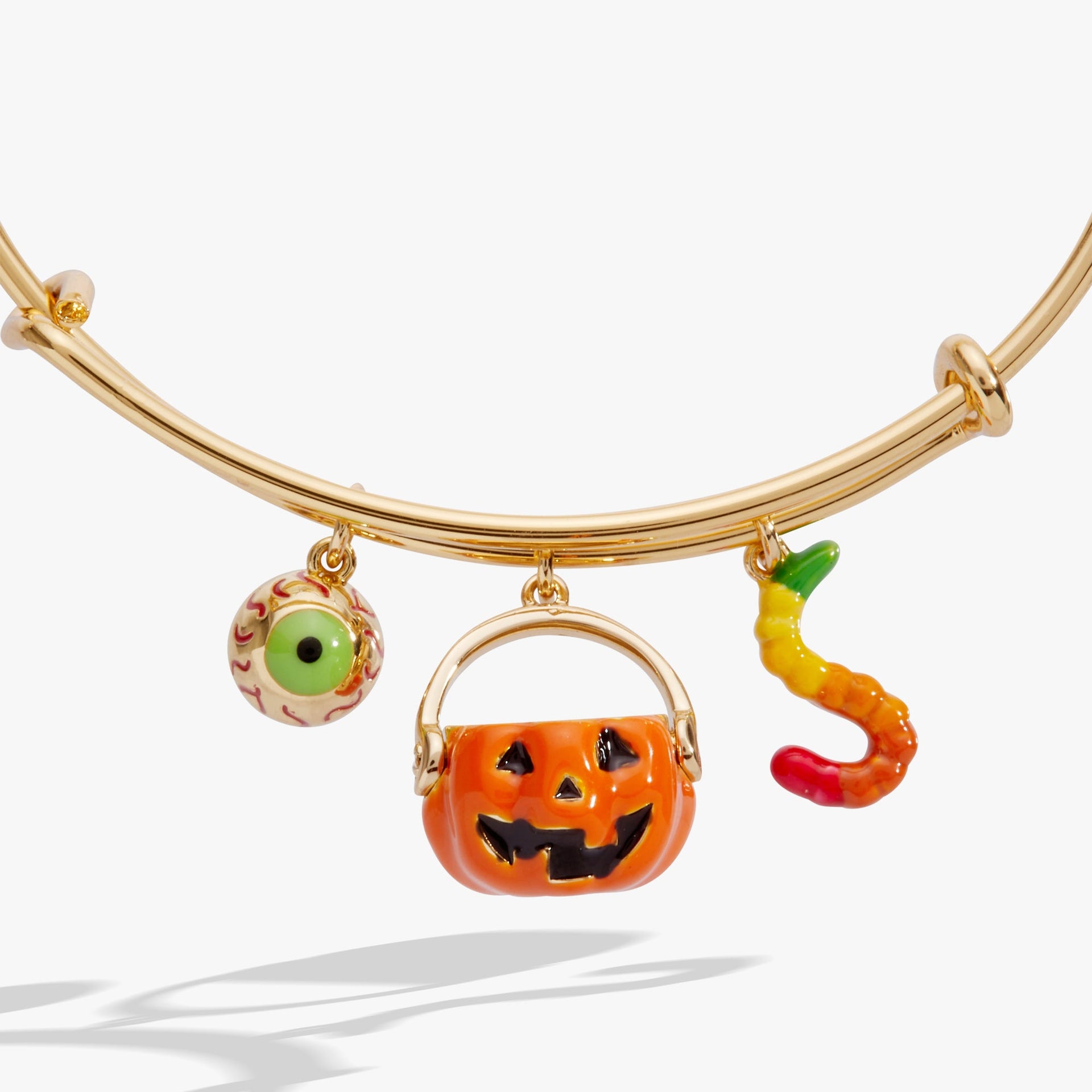 Trick or Treat Multi Charm Bangle – Halloween Gold Tone Bracelet