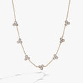 Triple Stone Crystal Inline Necklace featuring three shimmering crystals on an adjustable delicate chain