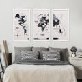 Triptych Wooden World Map Wall Art in Nordik Finish