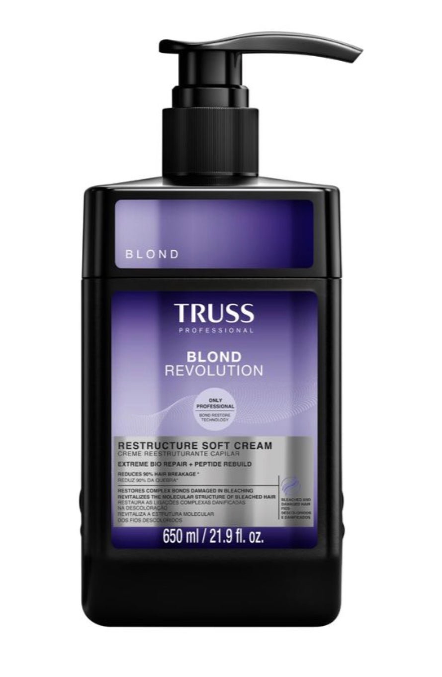 21.9 oz bottle of Truss Blond Revolution Restructure Soft Cream for blonde hair