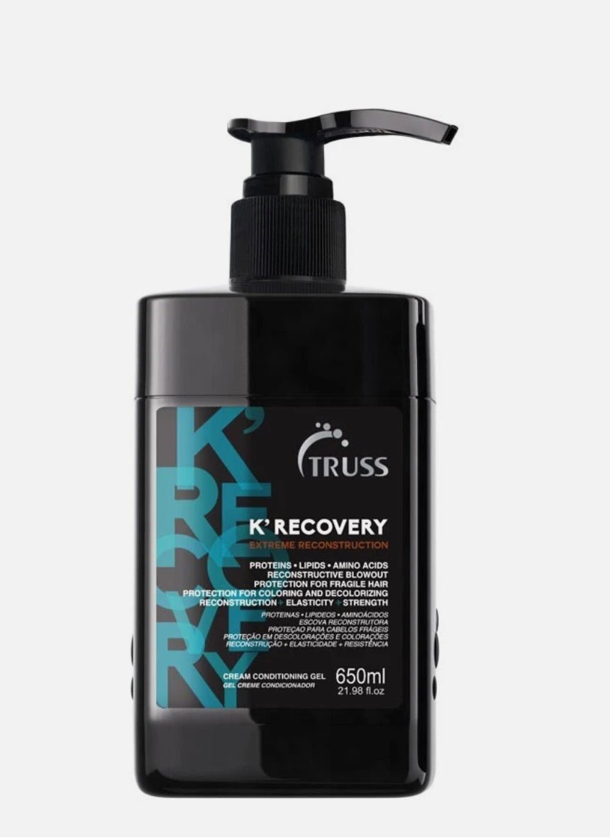 Truss K' Recovery deep repair treatment bottle in blue and black packaging