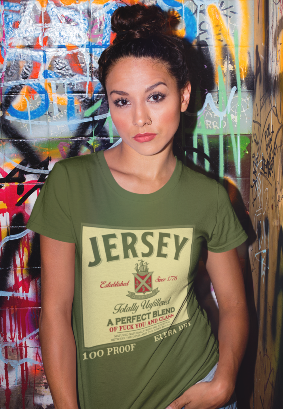 Girls Vintage-Inspired New Jersey Parody Graphic T-Shirt