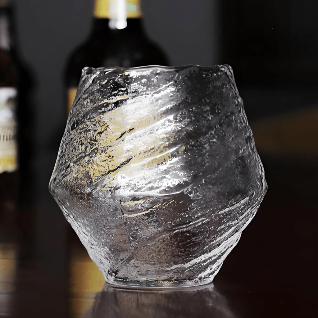Yume Handcrafted Textured Crystal Whisky Glass Clear Drinkware - Image 5