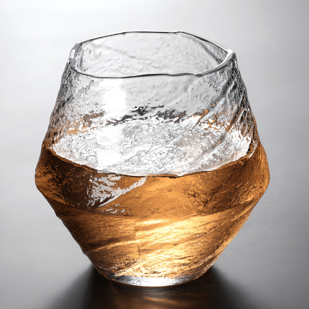 Yume Handcrafted Textured Crystal Whisky Glass Clear Drinkware - Image 3