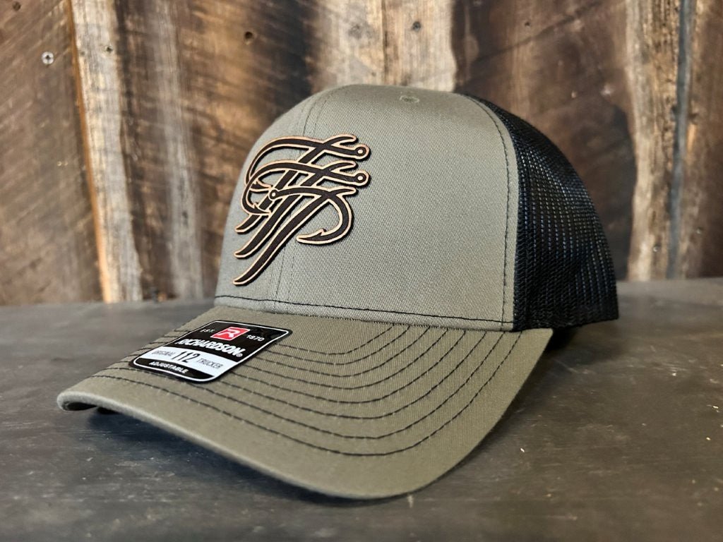 Loden Green Leather Patch Trucker Hat