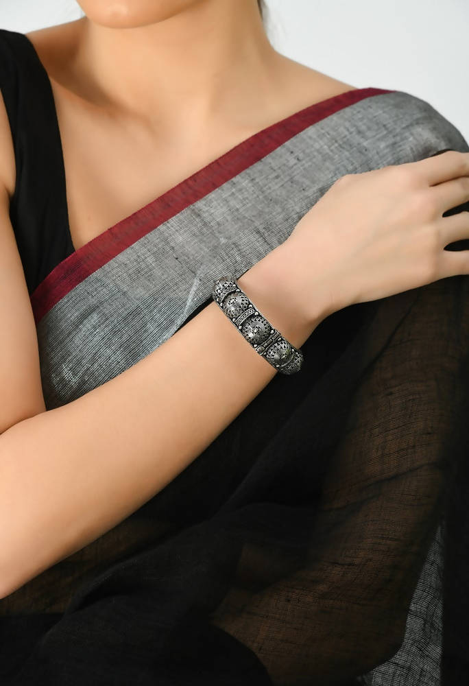 Artisan Oxidised Silver-Plated Handcrafted Statement Bracelet