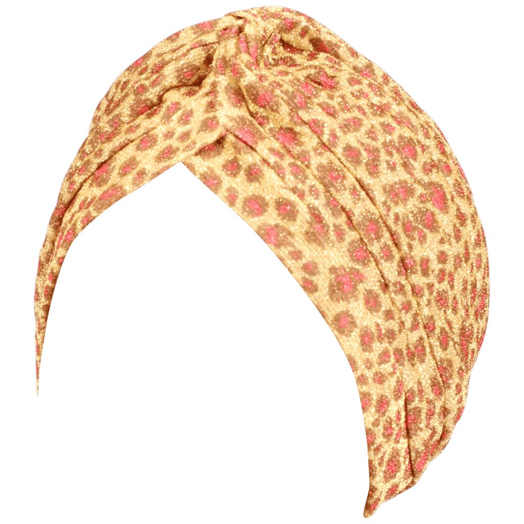 Cheetah Print Turban Hat - Glamorous Knit Animal Print Headwear