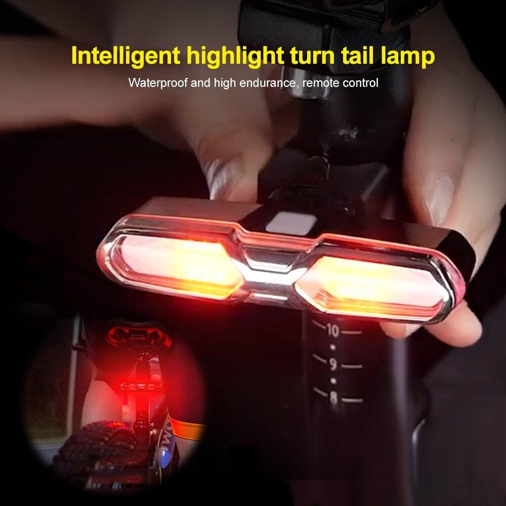 LED Bicycle Taillight with Turn Signals and Remote Control USB