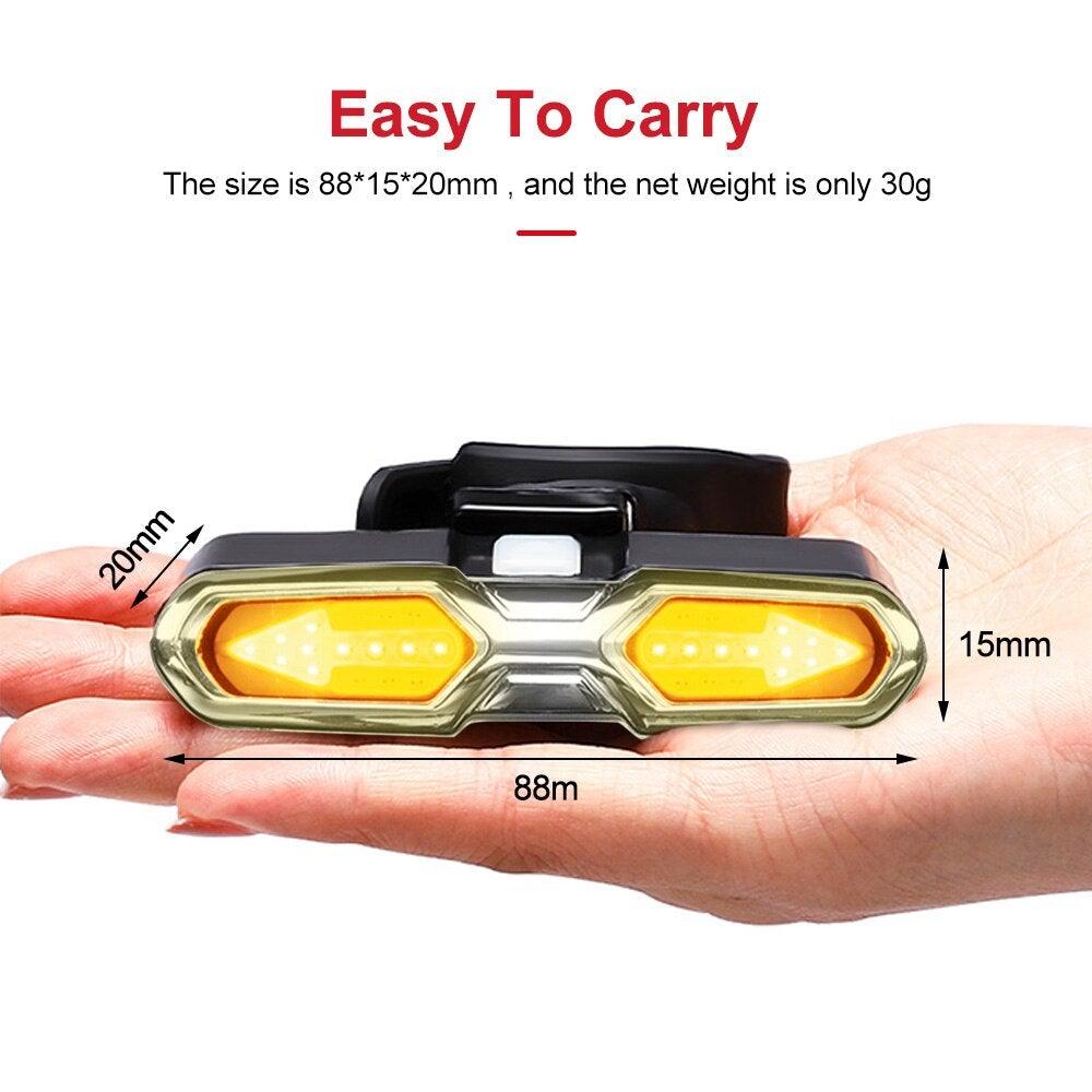 LED Bicycle Taillight with Turn Signals and Remote Control USB