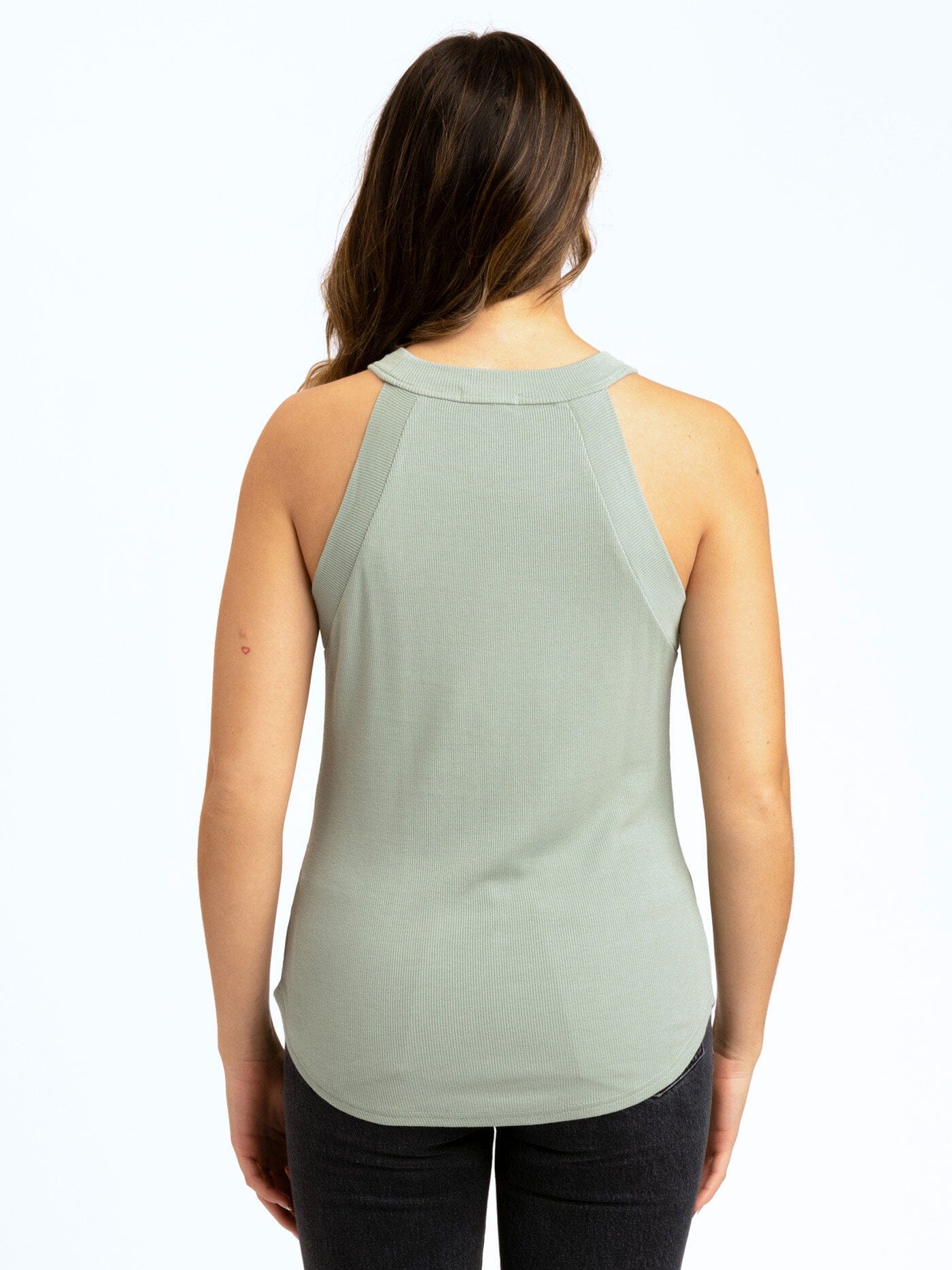 Maresia Feather Rib Tank for Women in Sage-Green
