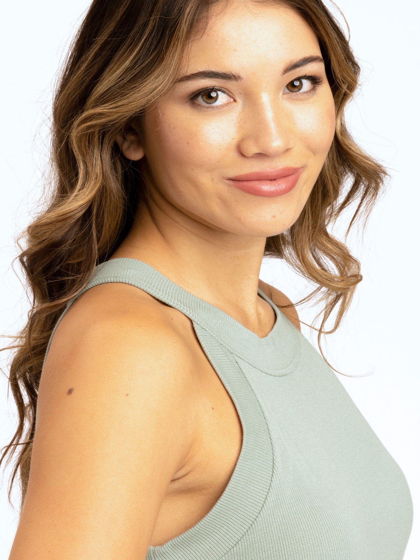 Maresia Feather Rib Tank for Women in Sage-Green