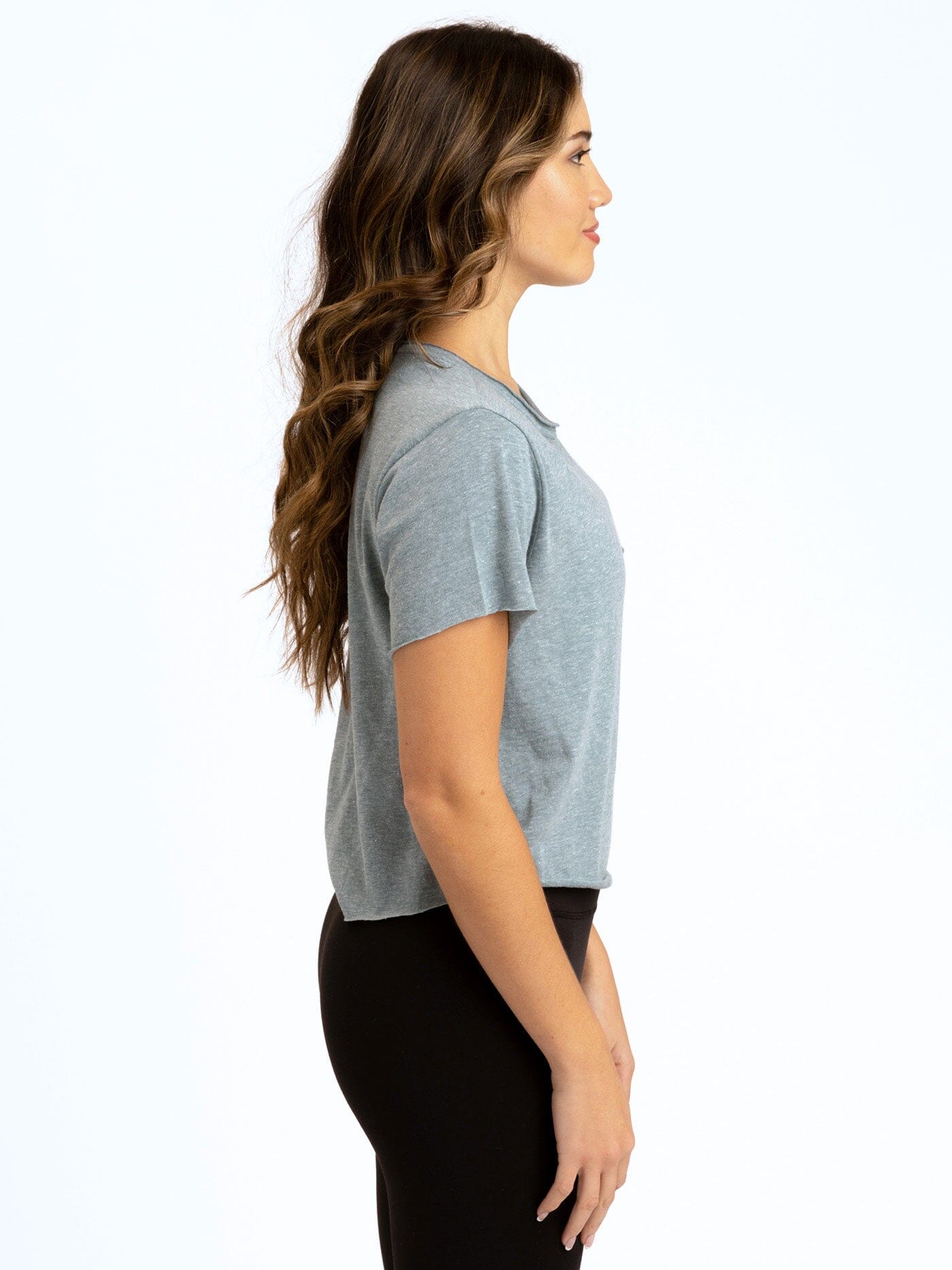 Maggie Triblend Tee in Blue-Grey