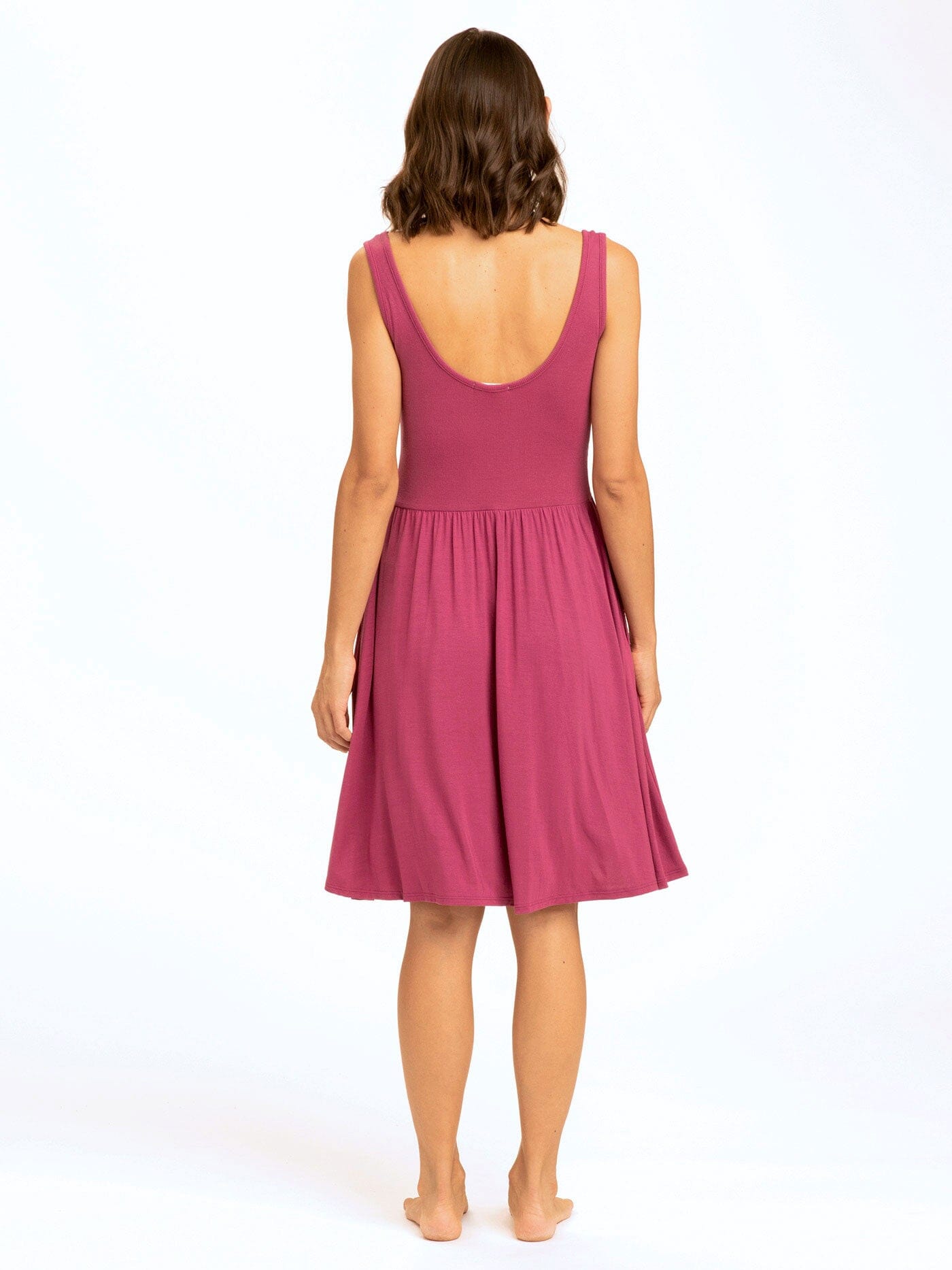 Alivia Scoop Neck Dress with Pockets and Ribbed Bodice