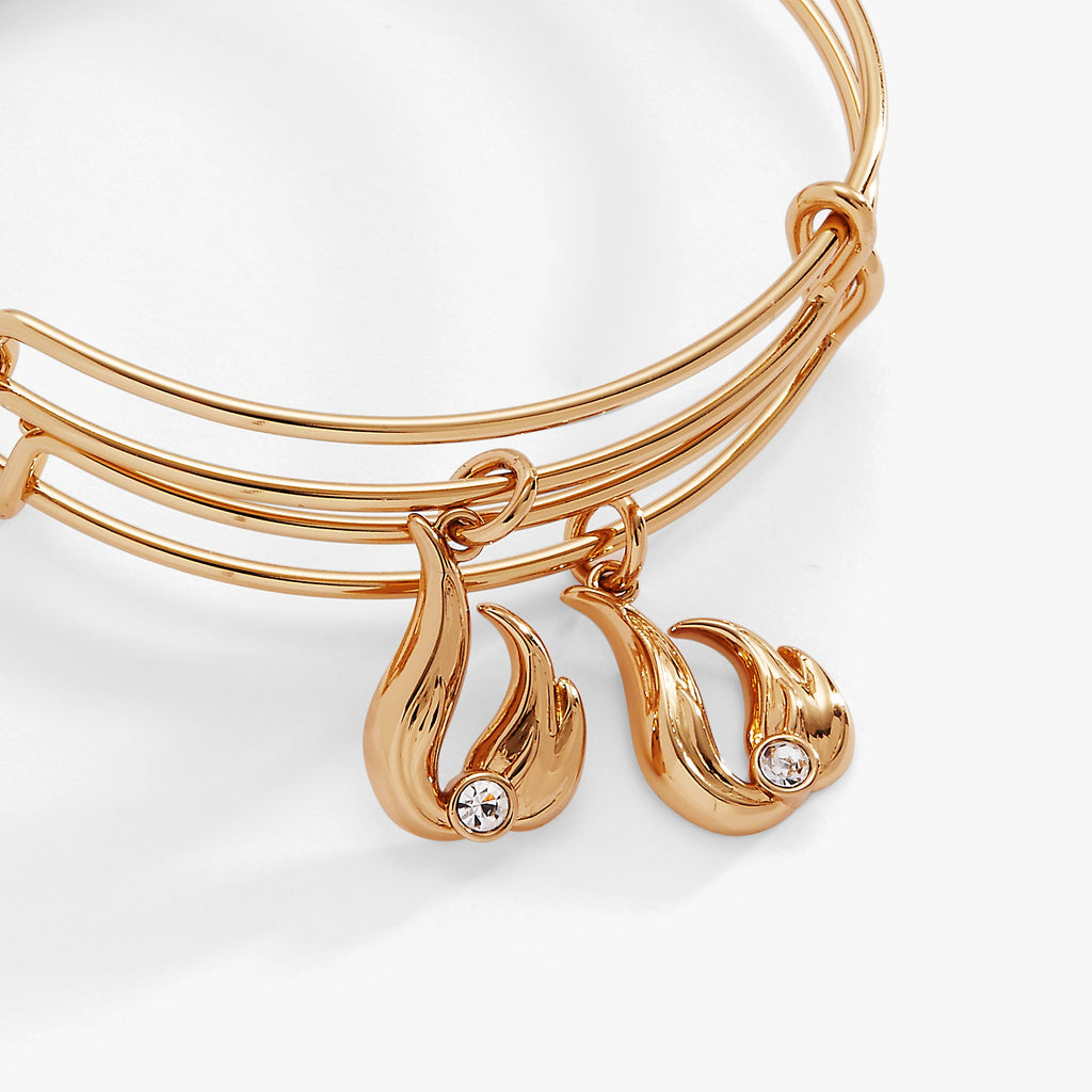 Twin Flame BFF Bangle Set of 2 Gold Friendship Bracelets
