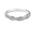 925 Sterling Silver Moissanite Twist Stackable Women Band