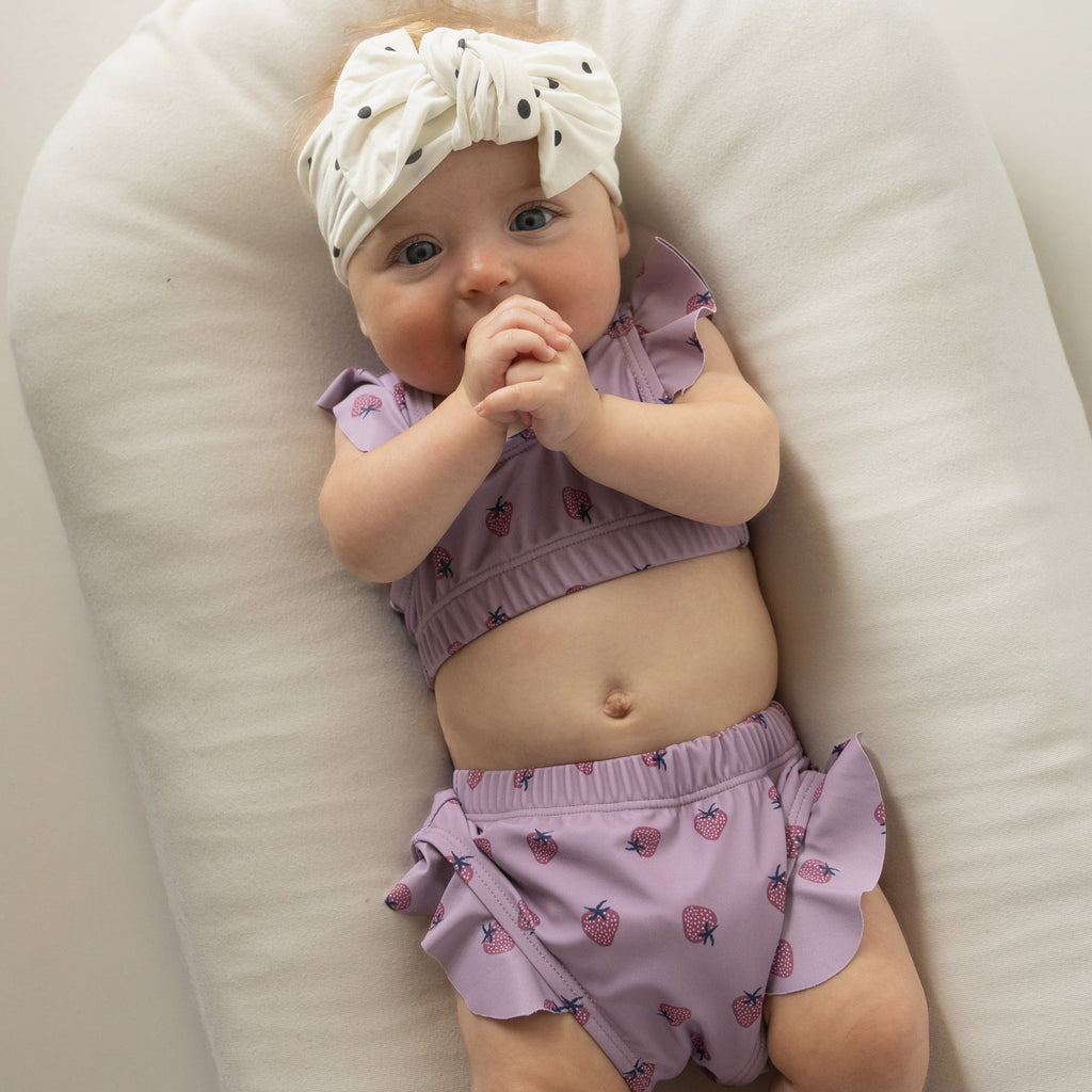 Girls Two Piece Swimsuit in Matilda Pink Strawberry Print