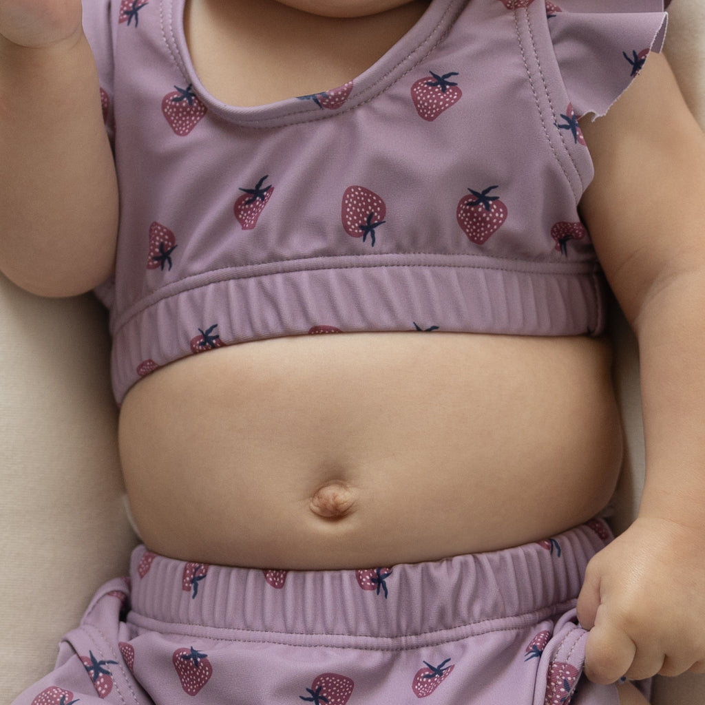 Girls Two Piece Swimsuit in Matilda Pink Strawberry Print