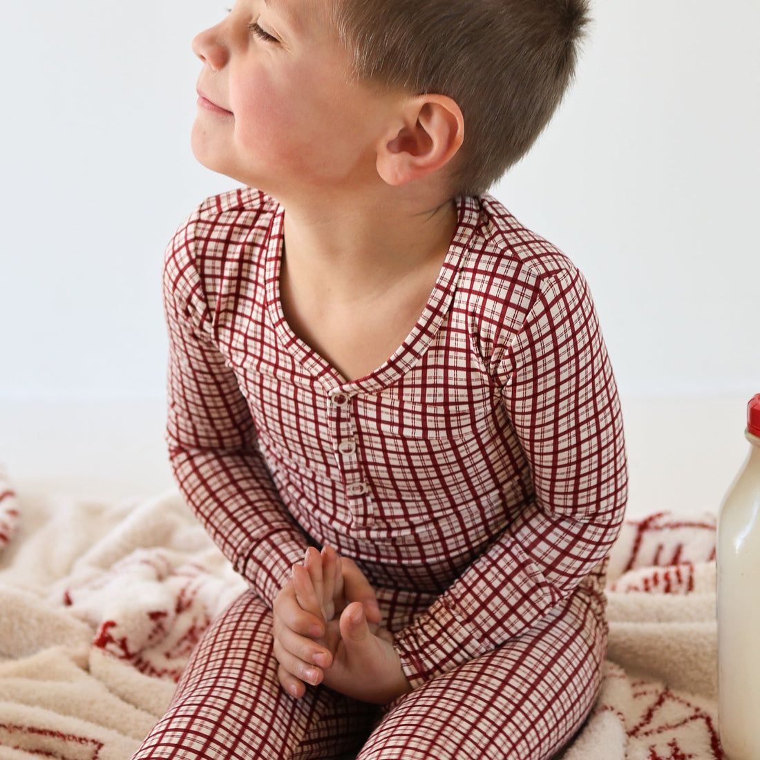 Window Pane Bamboo Two-Piece Pajama Set for Kids - Image 5