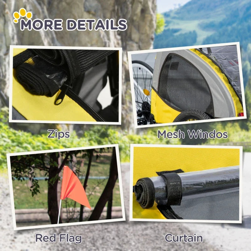 Dog Bike Trailer, Pet Stroller with Wheels for Medium Dogs