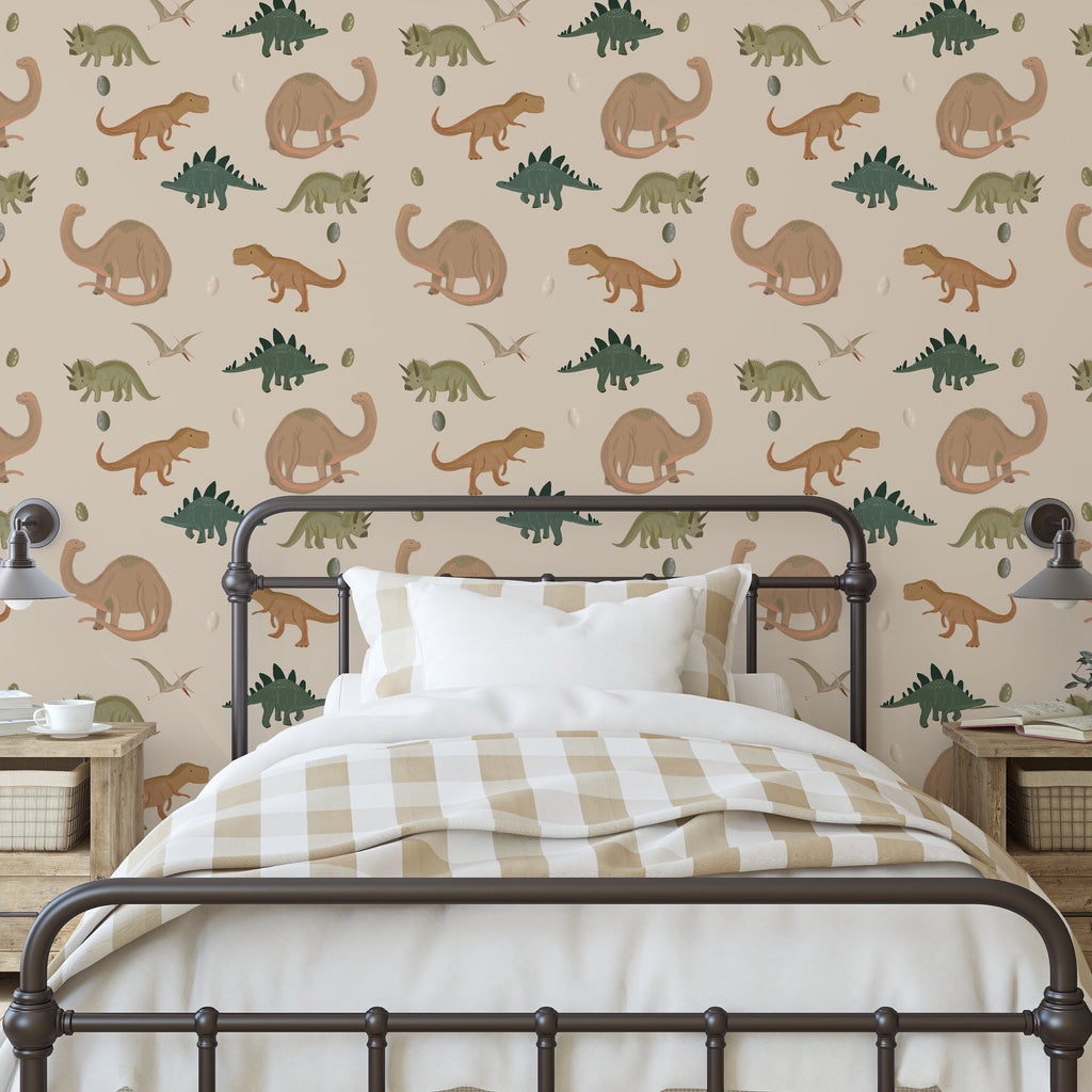 Tyran Animal Print Peel and Stick Wallpaper in Beige and Sage