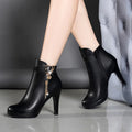 Women's Winter Ankle Boots with Chunky Heel