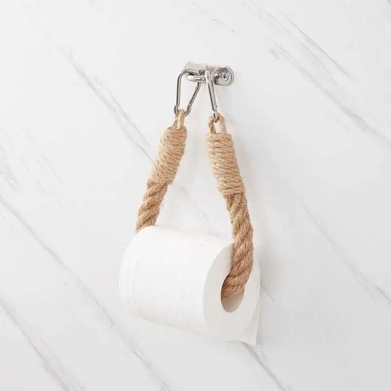 Rope Paper Holder for Wall-Mounted Bathroom Storage
