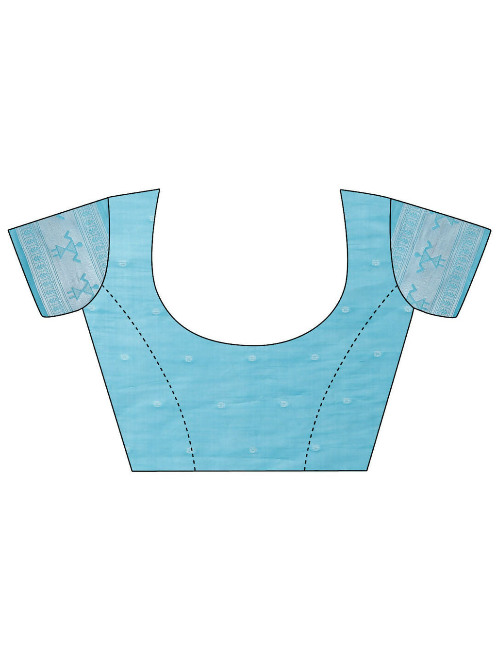 Varnika Sky Blue Linen Cotton Saree with Blouse Piece