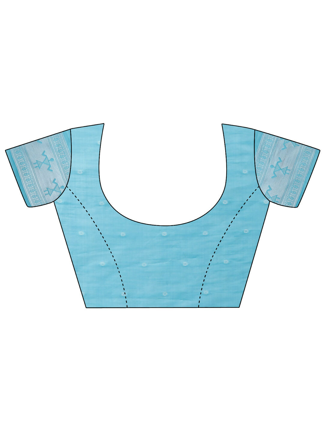 Varnika Sky Blue Linen Cotton Saree with Blouse Piece
