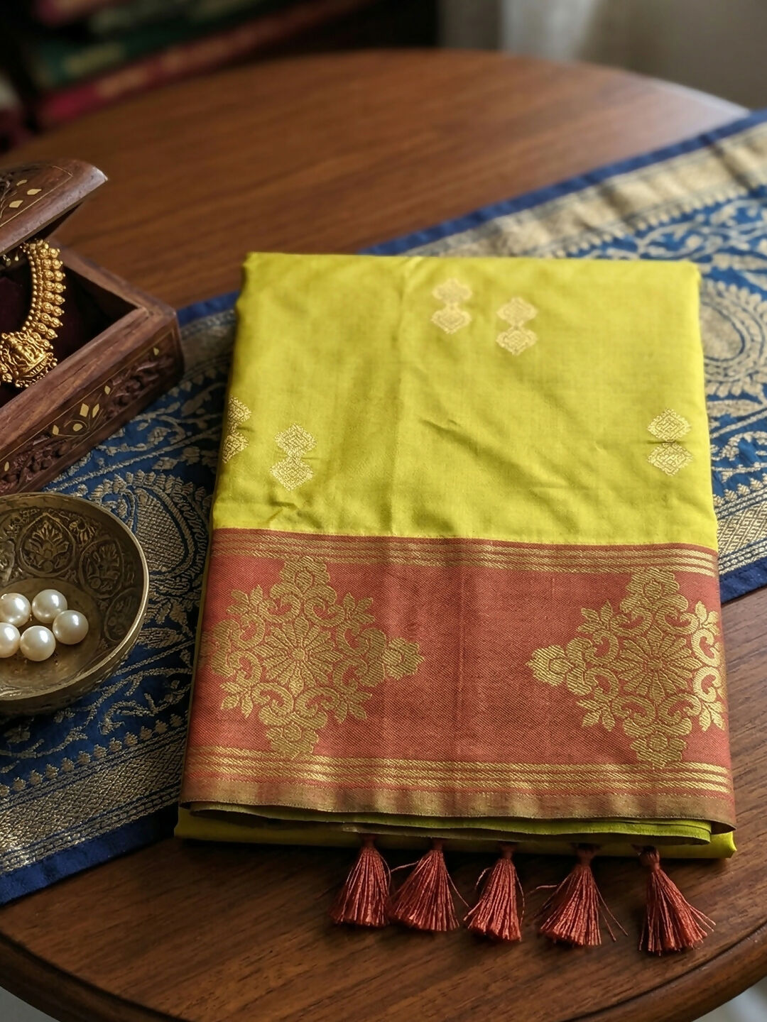 Mustard Soft Silk Saree with Matching Blouse Piece