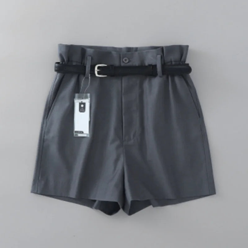 Women's High Waist Wide Leg Shorts with Included Belt - Image 9