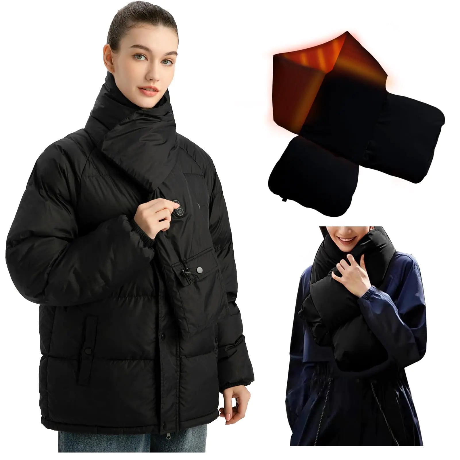 Heated Scarf for Women & Men Rechargeable(No Included Clothes) Heating Pad for Neck Neck Heating Pad for Cold Weather Winter and Holiday Gift