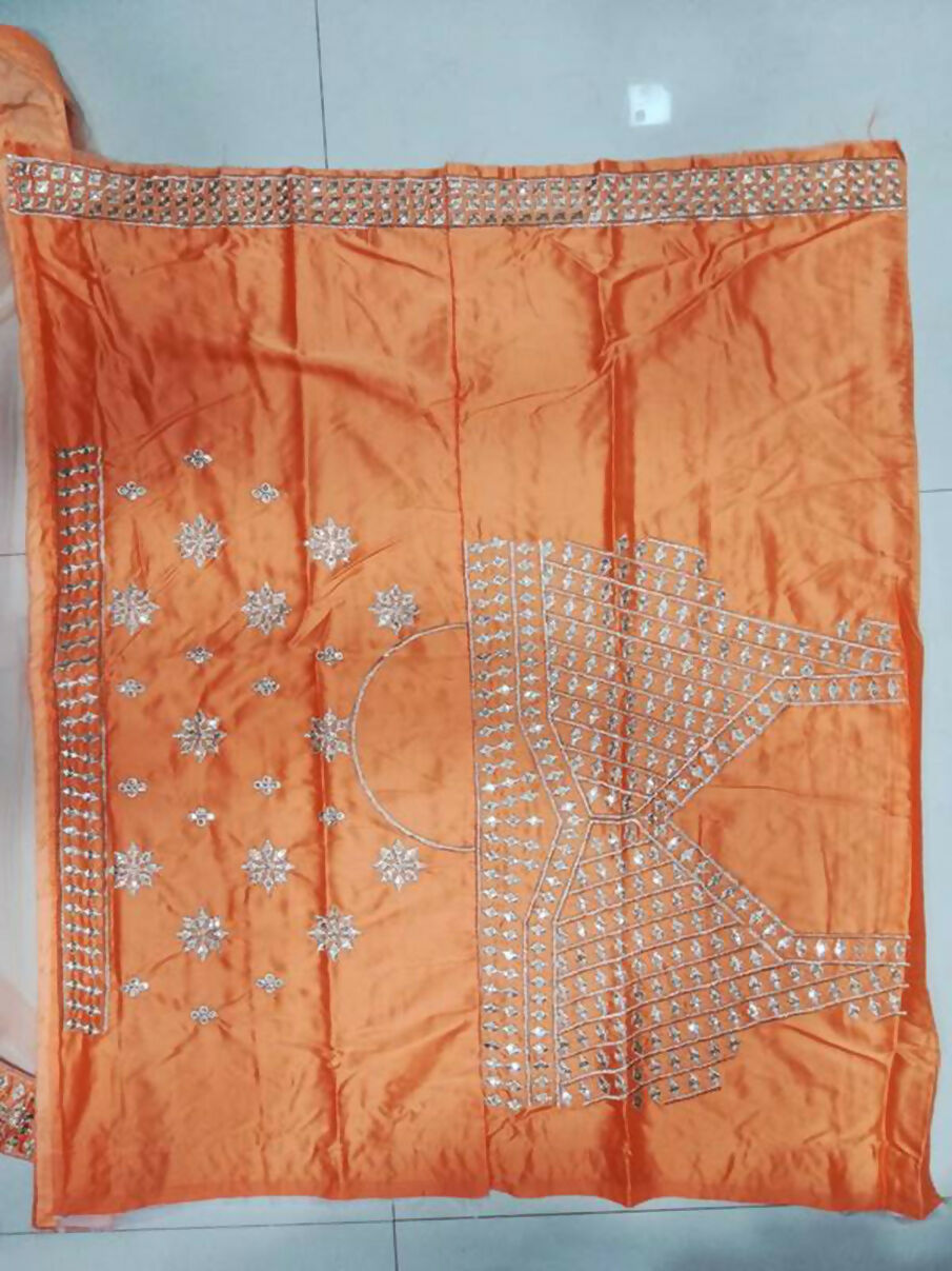 Orange Devsena Silk Embroidered Lehenga Choli with Sequins