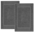 Luxury Bath Mat Floor Towel Set 22 x34 in 2 Pack Dark Gray Absorbent Cotton