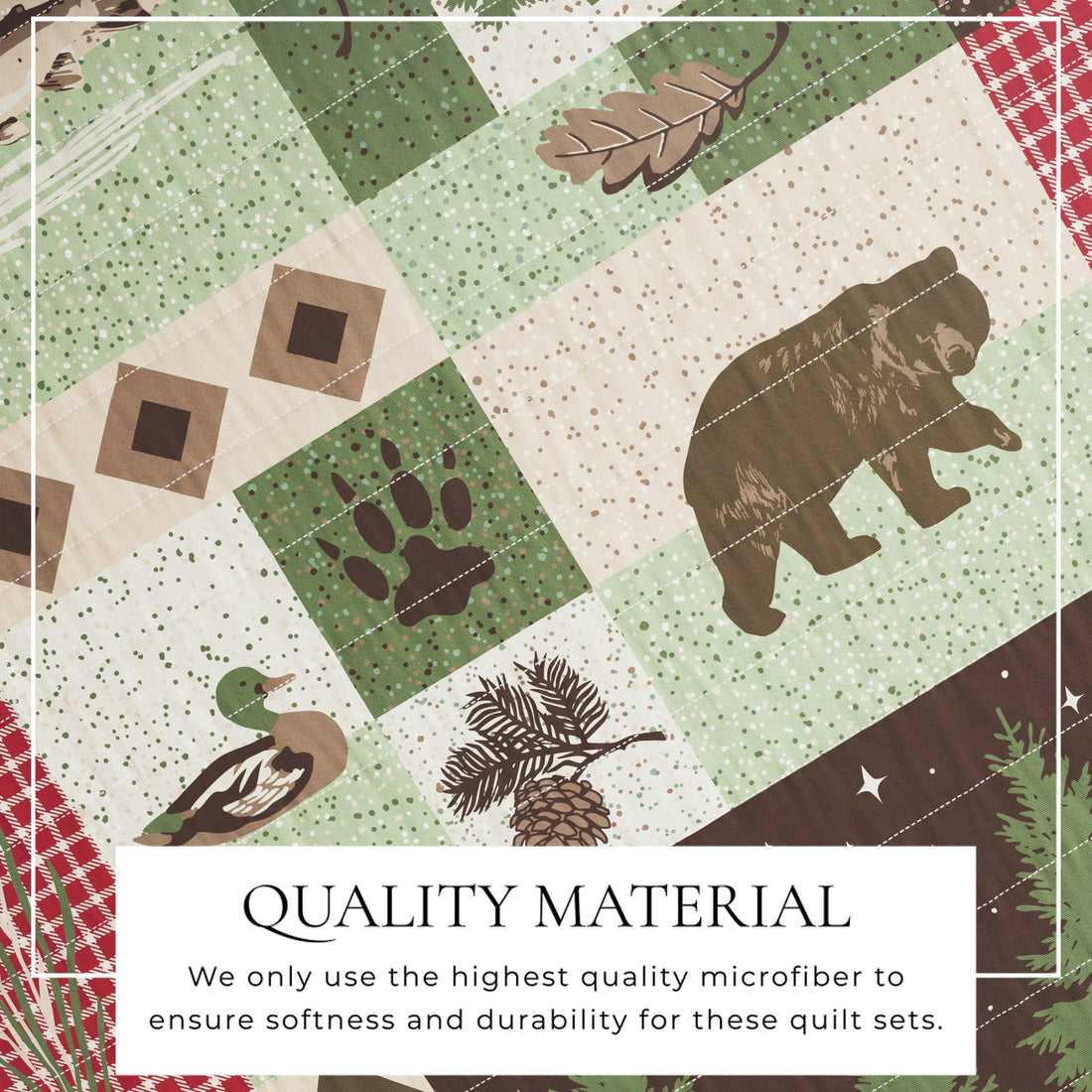 Wilder Collection 3 Piece Lodge Quilt Set Rustic Bedding
