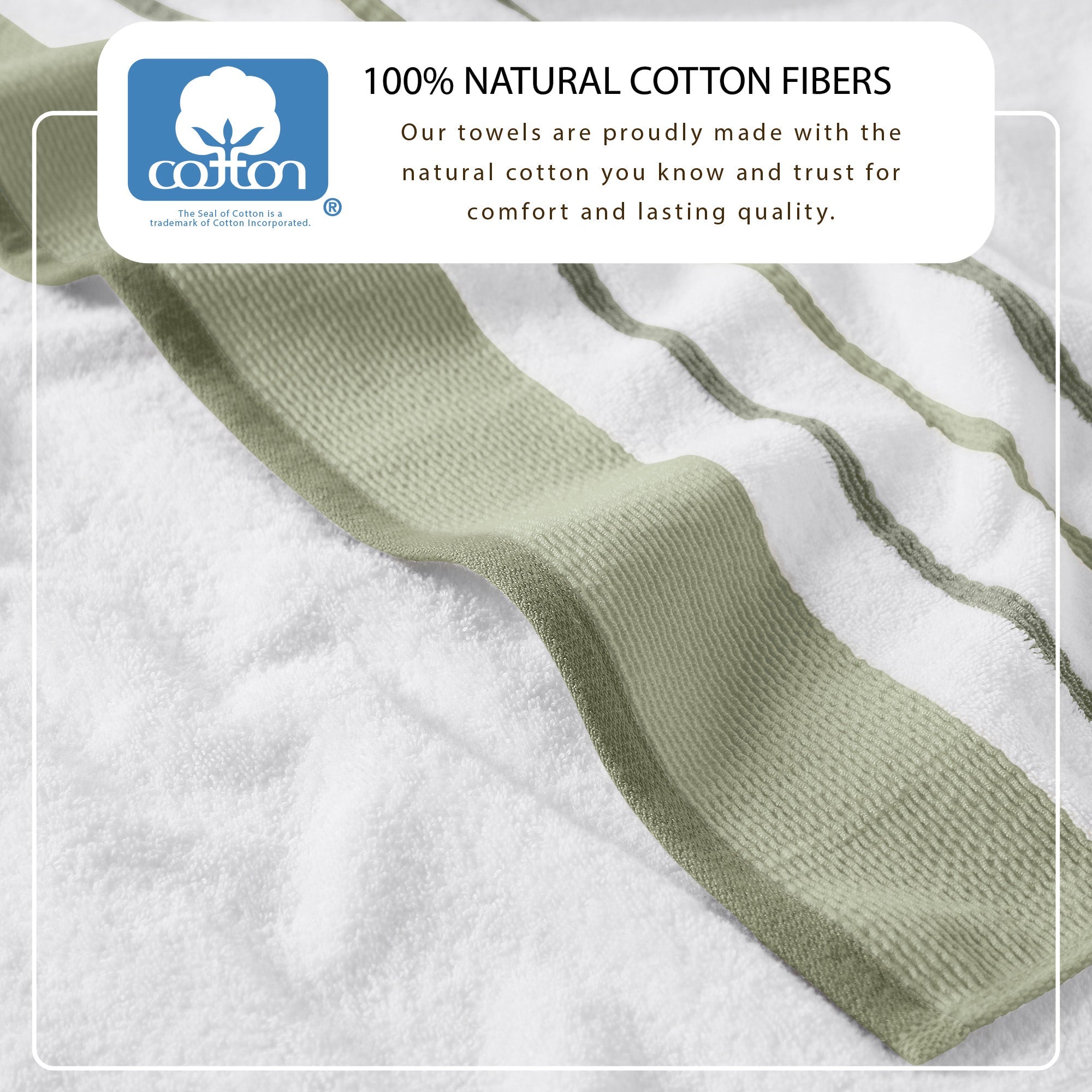 Decorative Cotton Stripe Bath Towel Set - Noelle Collection