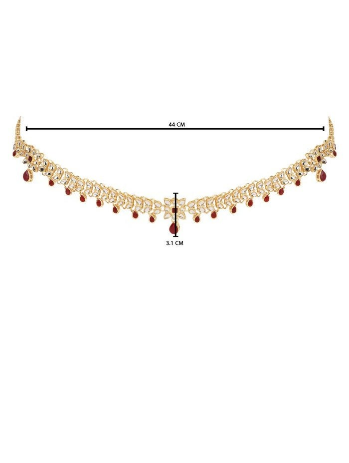 Red Zinc Alloy Waist Chain for Women Elegant Body Jewelry